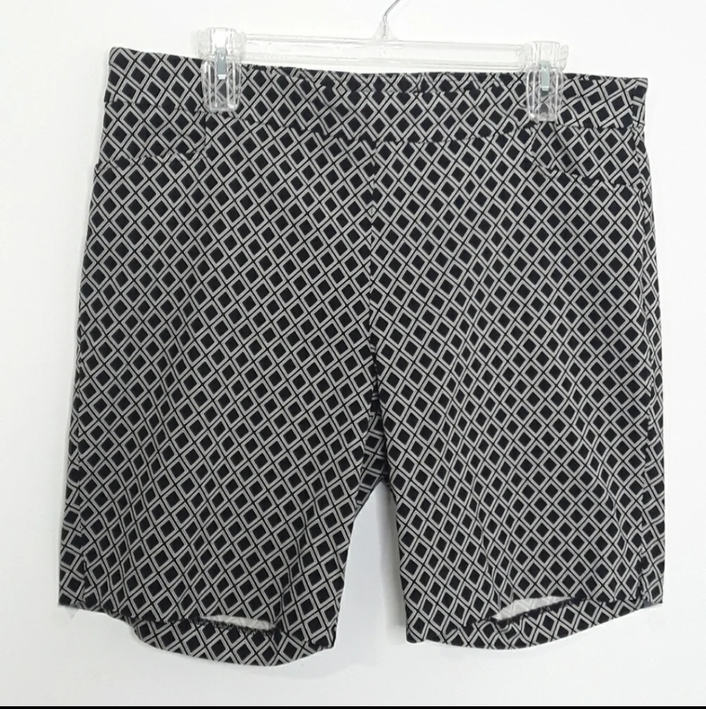 Land 'N Sea Black White Diamond Pull On Bermudas EUC sz 3X